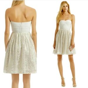 NWOT Erin Fetherstone Lurex Silk Chiffon Strapsless Dress